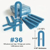 Deslauriers Econ-O-Shim - Blue 1 1/2" x3 1/2" x 1/16" Solid - Pack of 100